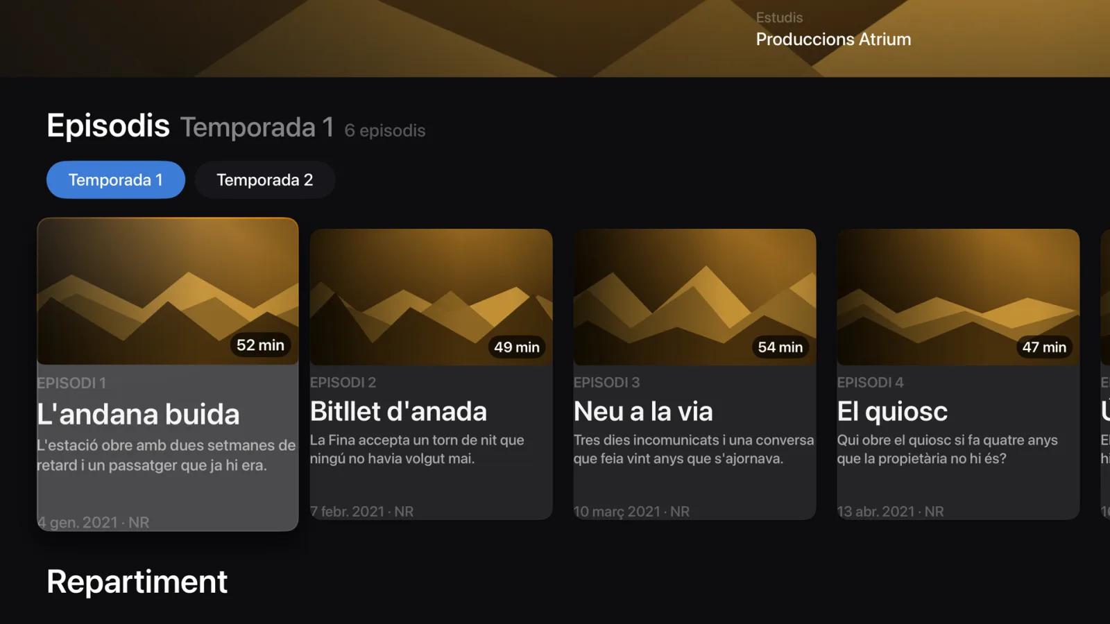 Les sèries, episodi a episodi: miniatura, durada, sinopsi i la marca del que ja has vist.